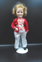 14 IN DANBURY MINT PORCELAIN SHIRLEY TEMPLE DOLL ORIGINAL  POOR LITTLE RICH GIRL OUTFIT, HAT